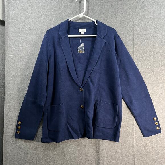 Joan Rivers Milano Knit Sweater Blazer Peacoat Size Large - Picture 1 of 10